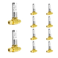 10 pcs 3/8" od comp. 3/8" od female comp. , water hammer arrestor tee for dishwasher connection, stainless steel