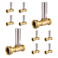 10 pcs 3/4" swivel fht 3/4" mht for washing machine, water hammer arrestor tee, stainless steel