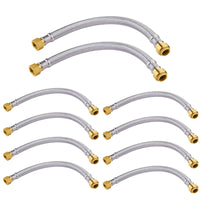 10 pcs 3/4" push fit 3/4" fip, 15" flexible water heater connector hose