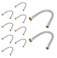 10 pcs 3/8" c f 1/2" 12" ss braided faucet hose