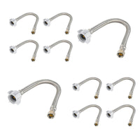 10 pcs 3/8" c 7/8" bc, 12" ss braided toliet hose