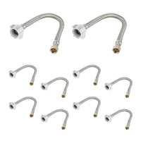 10 pcs 3/8" c 7/8" bc, 16" ss braided toliet hose