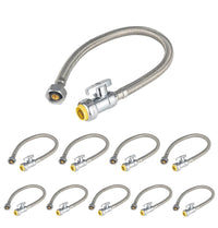 10 pcs 18" 1/2" push 1/2" fip faucet hose connector,1/4-turn, straight