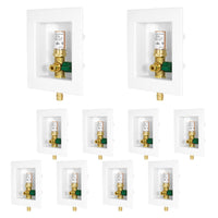 10 pcs 1/2" pex expansion (f1960) inlet, ice maker outlet box, with copper arrestor