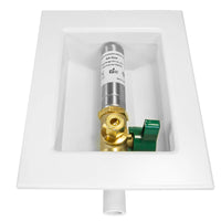 1/2" cpvc ppe intet, ice maker outlet box, with stainless steel arrestor