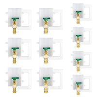10-Pack 1/2" Copper Press Inlet, Ice Maker Outlet Box, with Installed 1/4 Turn Ball Valve
