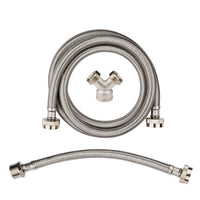 steam dryer installation kit, stainless steel hose, 6ft hose with 3/4" fht 90 degree elbow