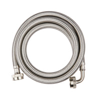 6ft washing machine hose, with 90 degree elbow, stainless steel