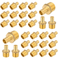 30-Pack PEX-B Crimp 1/2" PEX x 1/2" Male Threaded Adapter (Lead Free)
