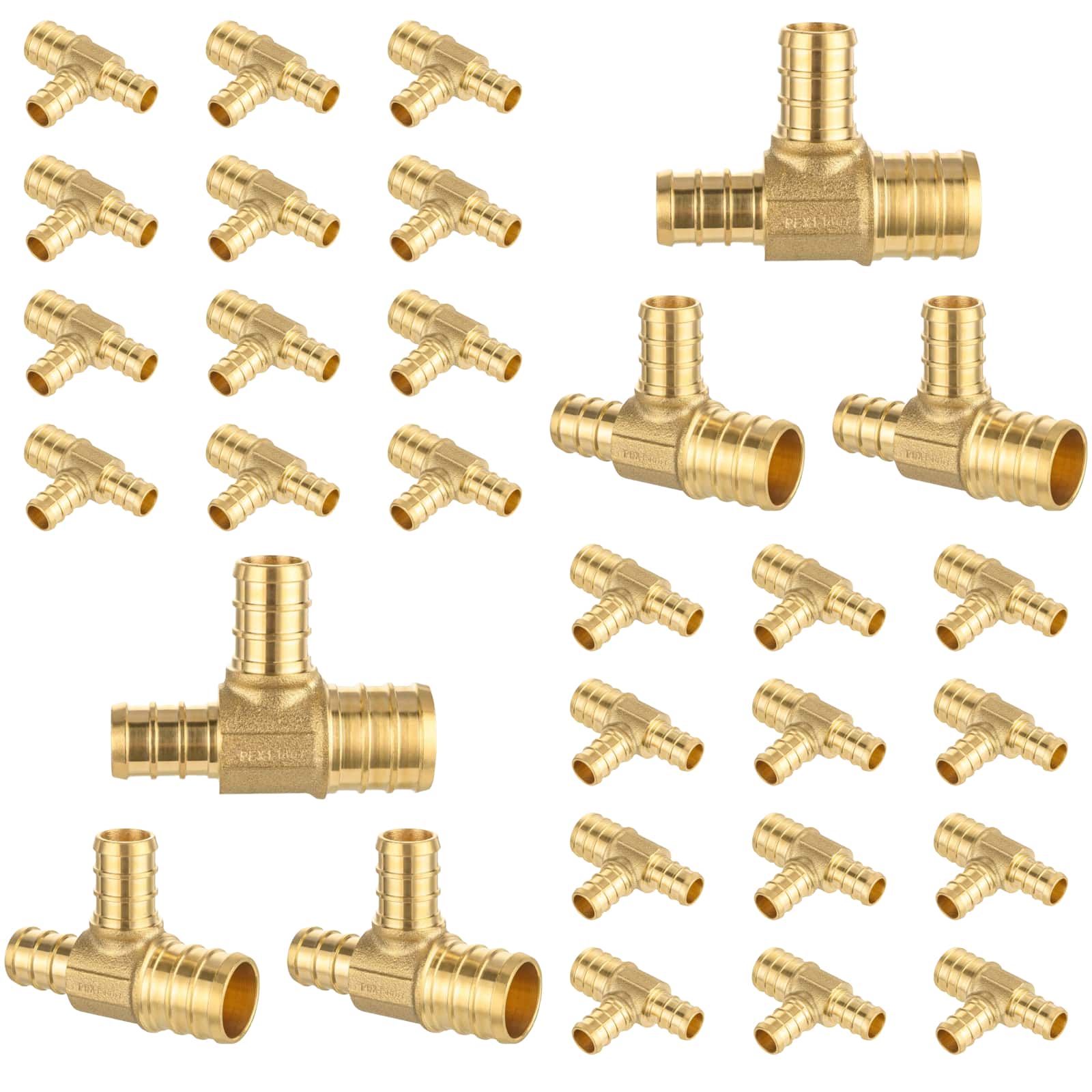 pex b crimp x pex reducing tee lead free 25