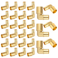 30-Pack PEX-B Crimp 3/4" PEX x 1/2" Male Copper Sweat Elbow (Lead Free)