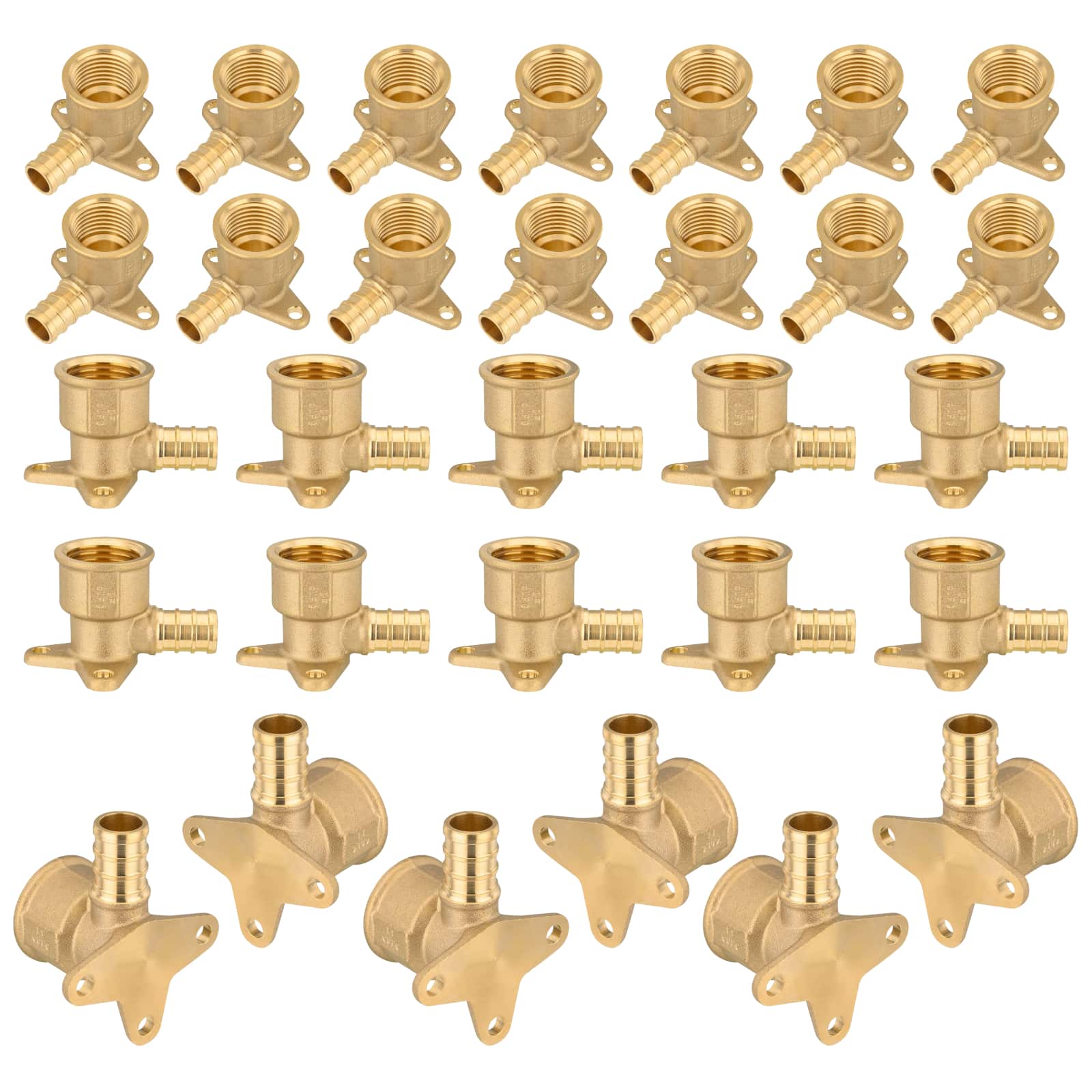 pex b crimp x female threaded drop ear elbow lead free 13