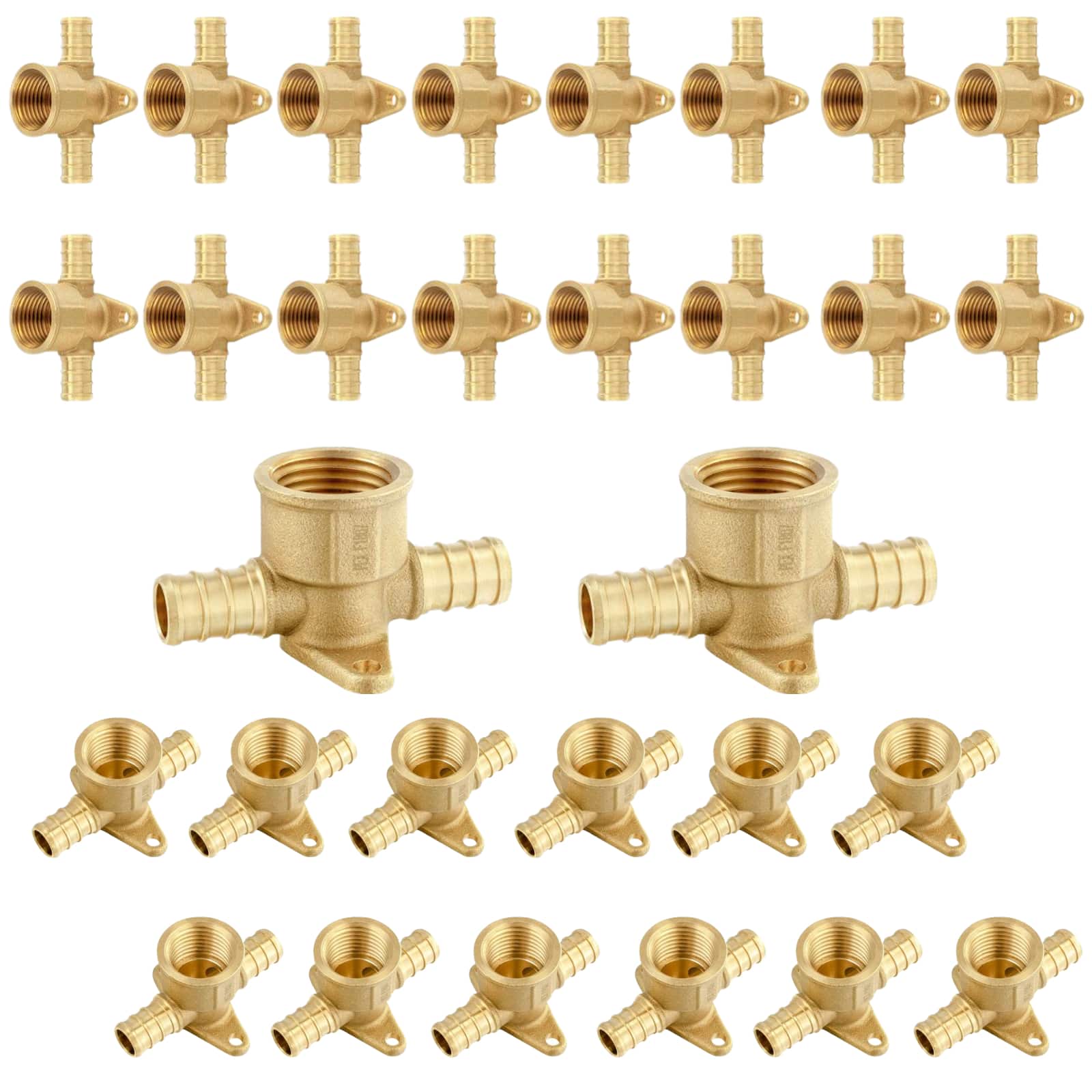 pex b crimp x drop ear tee lead free 14