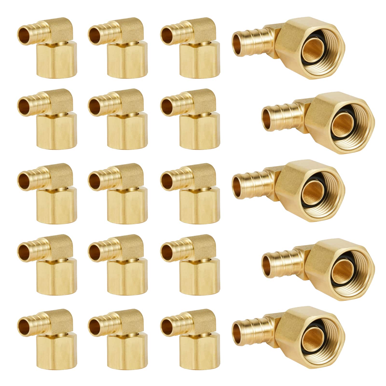 pex b crimp x female npt metal swivel elbow lead free 10