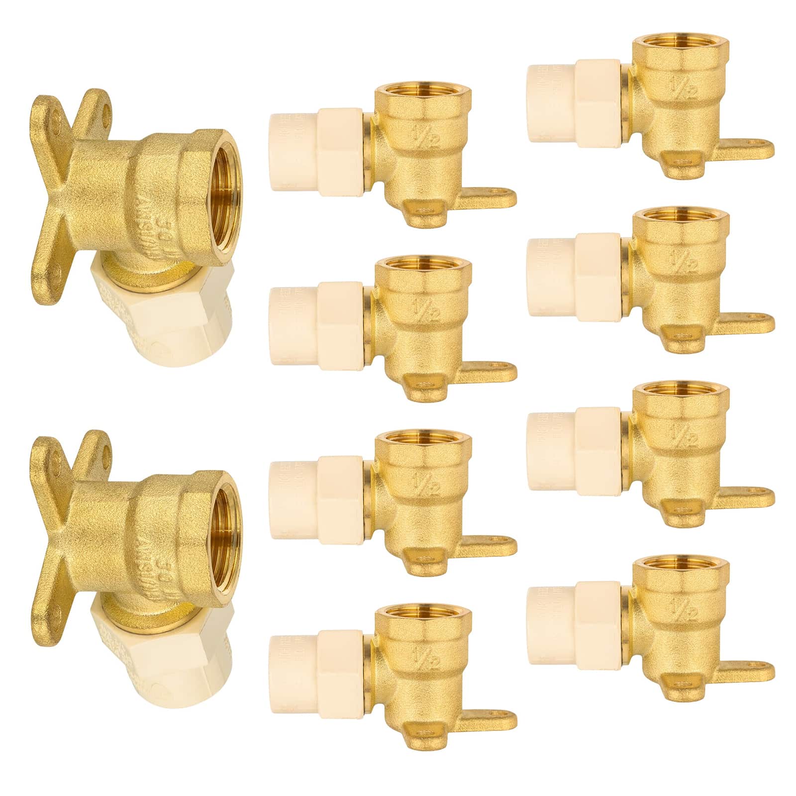 cpvc x female npt brass drop ear elbow lead free 3