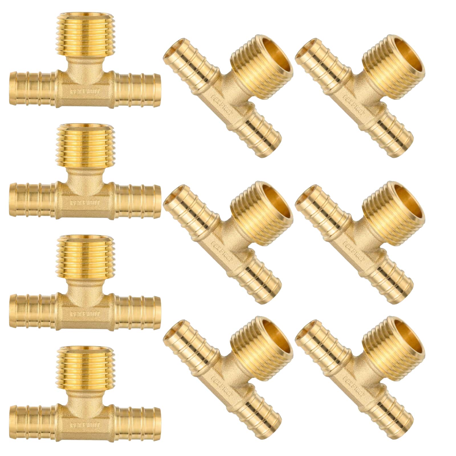 pex b crimp male tee x male npt tee lead free 11