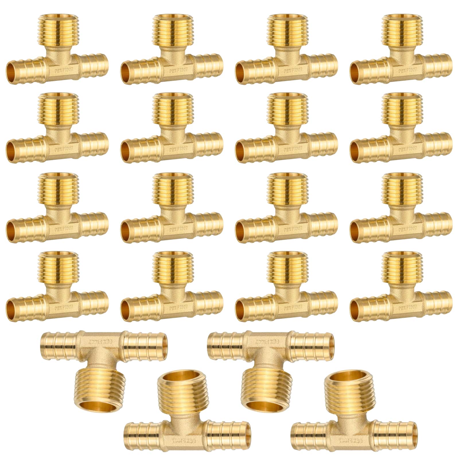 pex b crimp male tee x male npt tee lead free 12