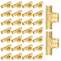30-Pack PEX-B Crimp Female Tee 3/4" PEX x 3/4" PEX x 1/2" FIP (Lead Free)