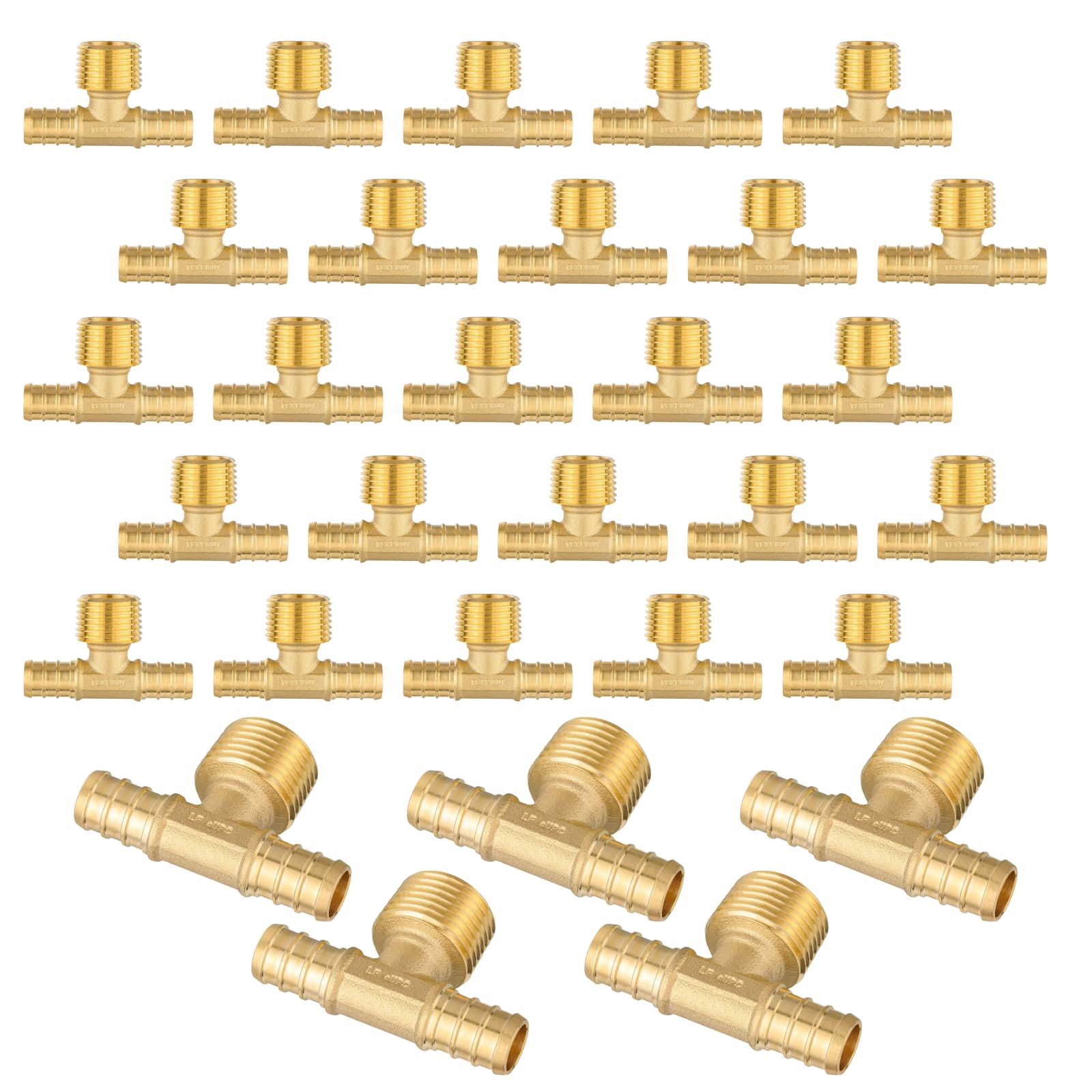 pex b crimp male tee x male npt tee lead free 13