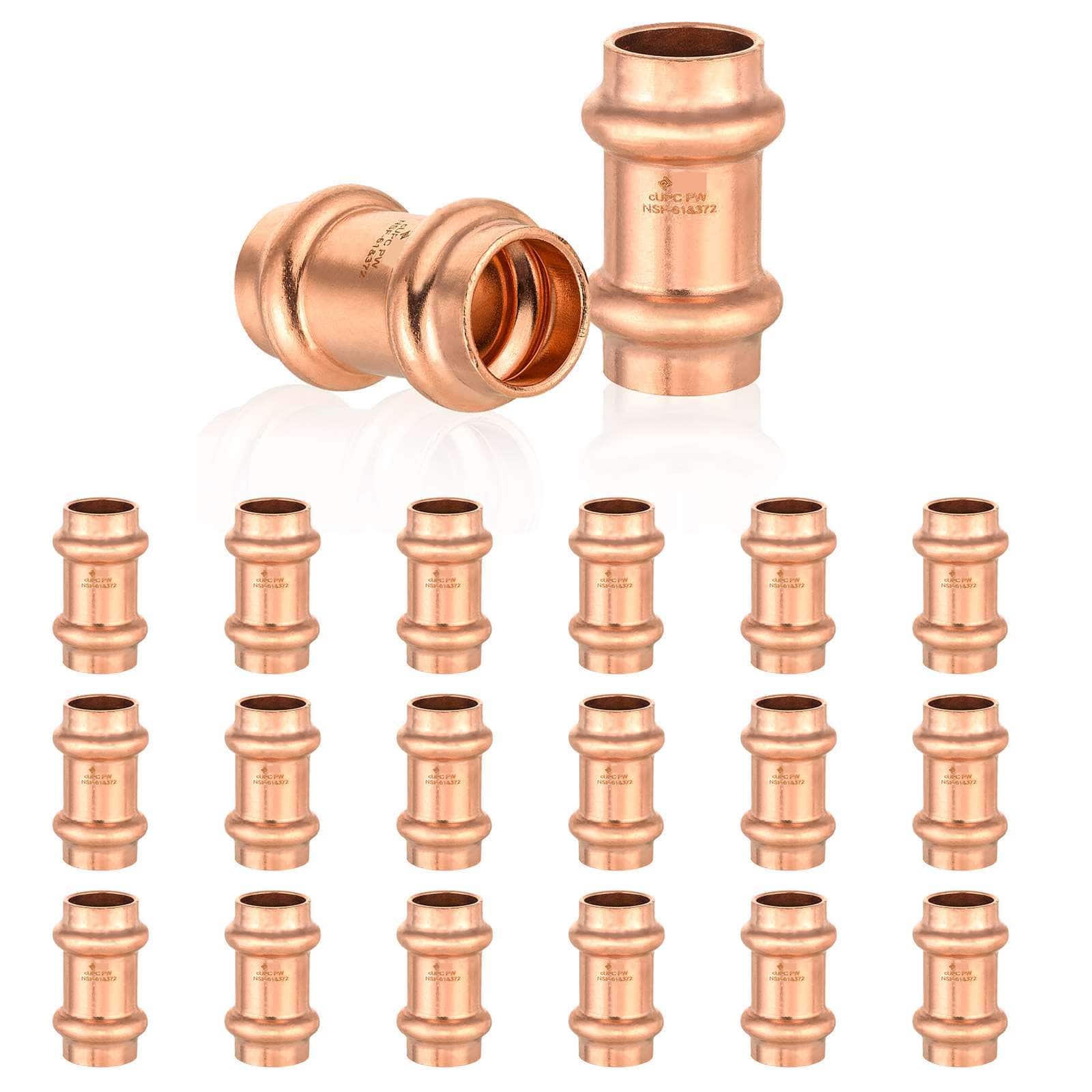 press copper coupling w stop lead free 15
