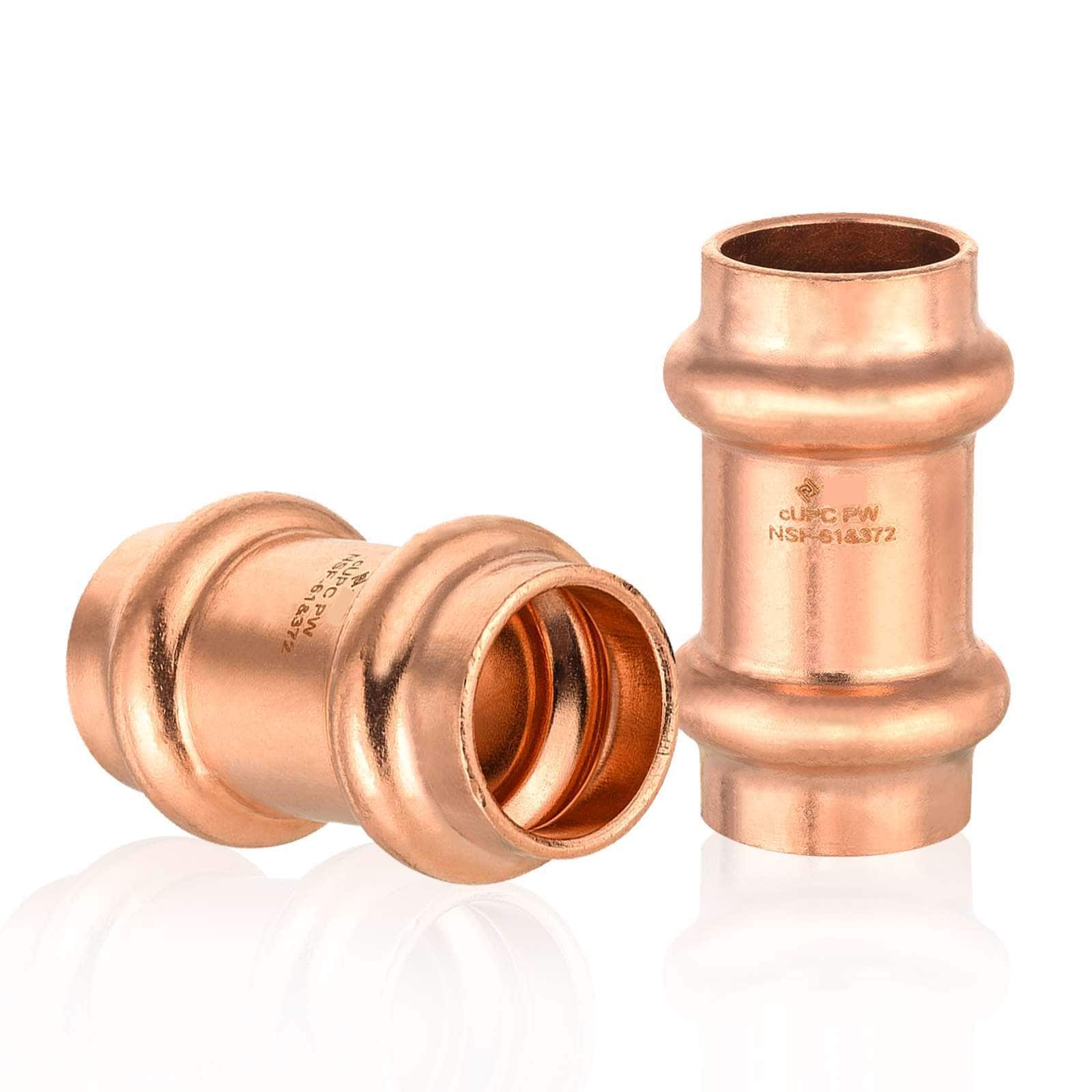 press copper coupling w stop lead free 12