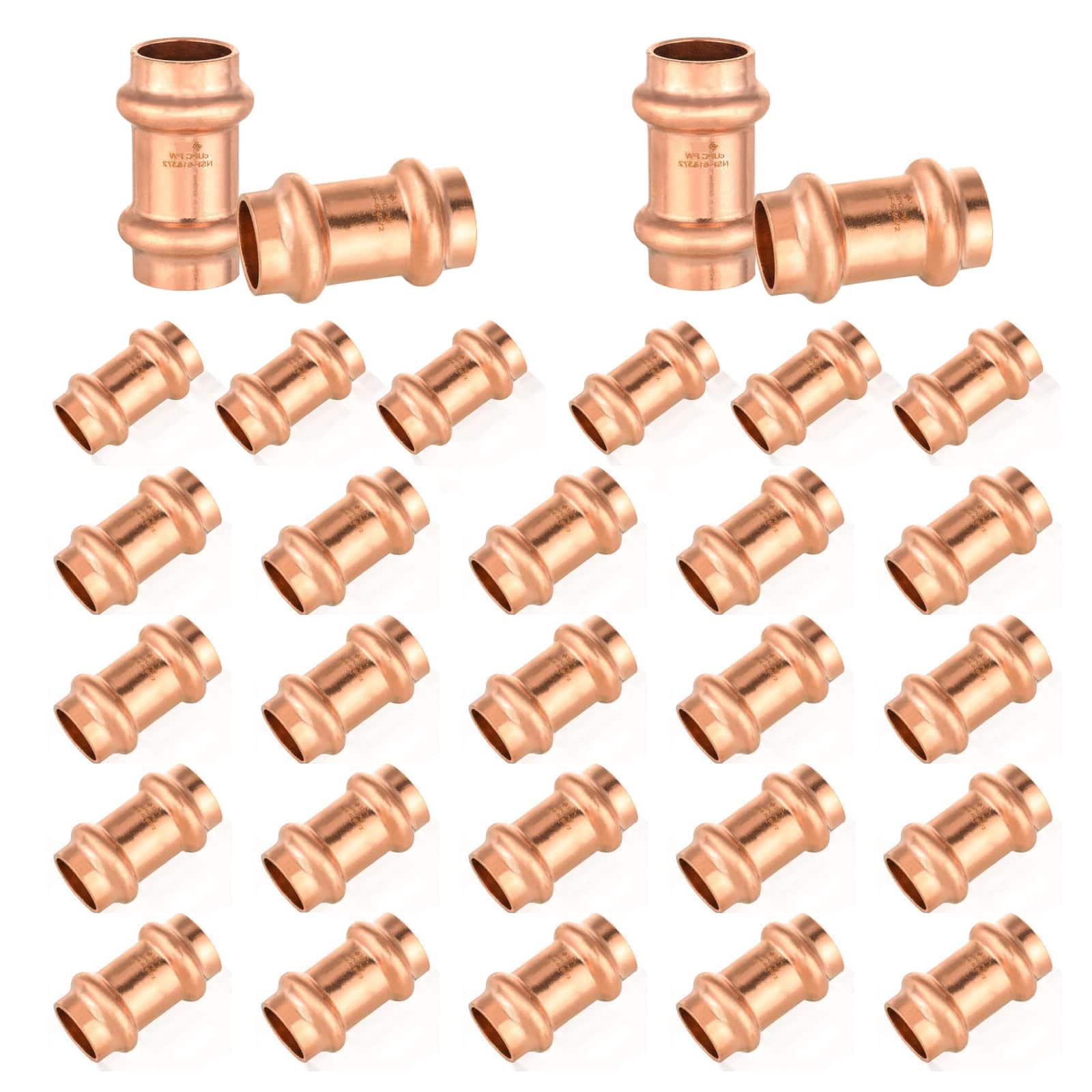 press copper coupling w stop lead free 16