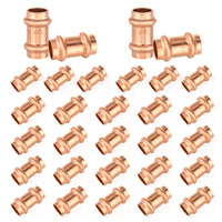 30-Pack 1/2" Press Copper Coupling w/Stop (Lead Free)