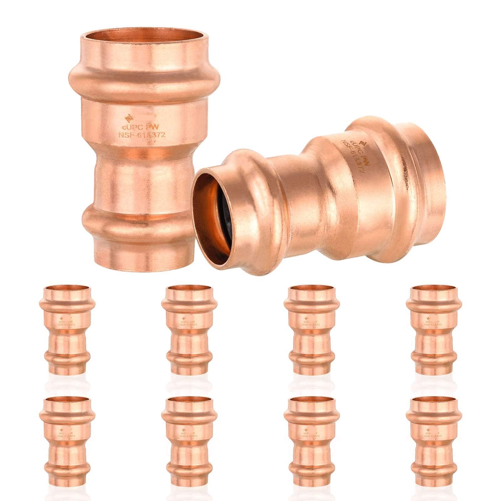 copper press reducing coupling no stop lead free 14