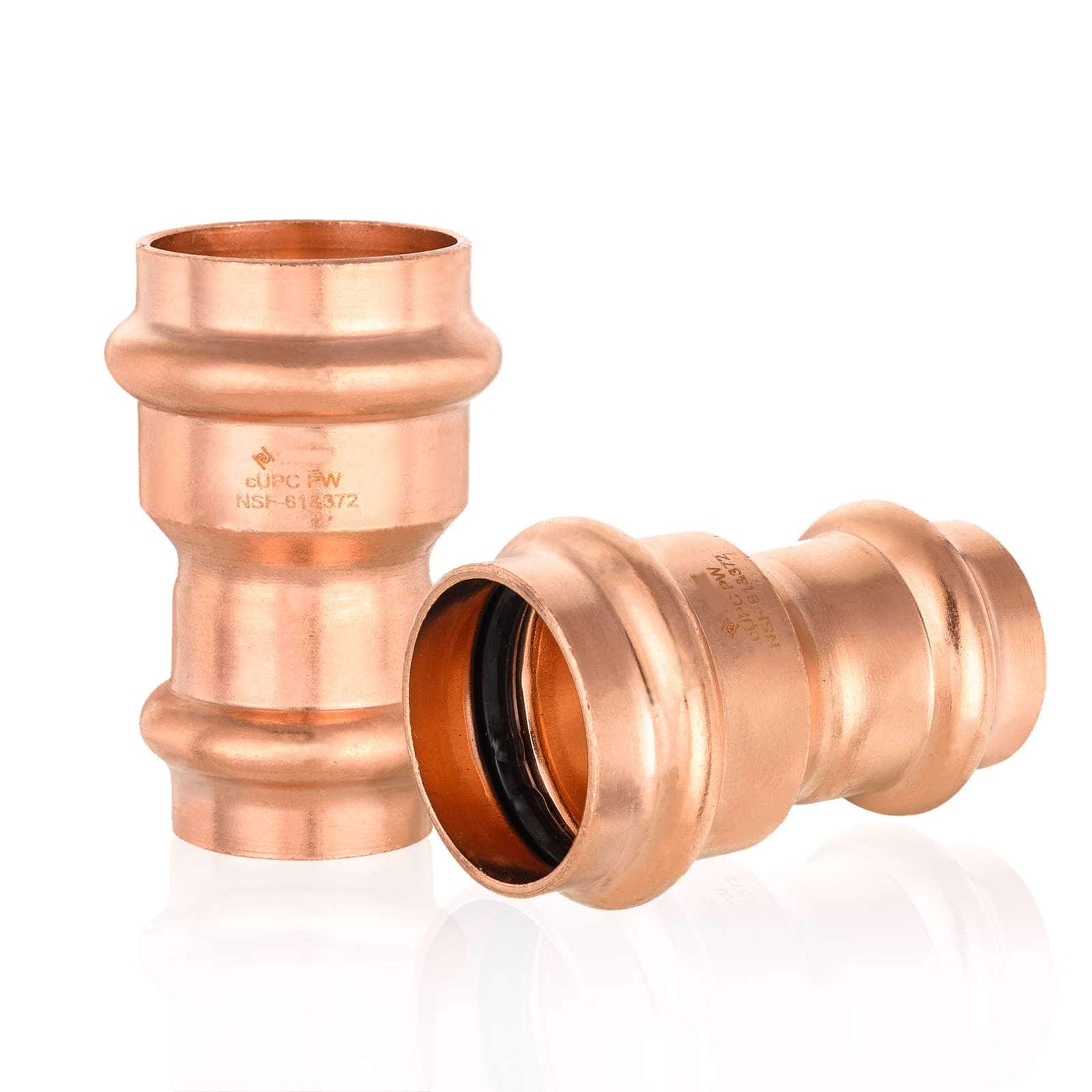 copper press reducing coupling no stop lead free 12