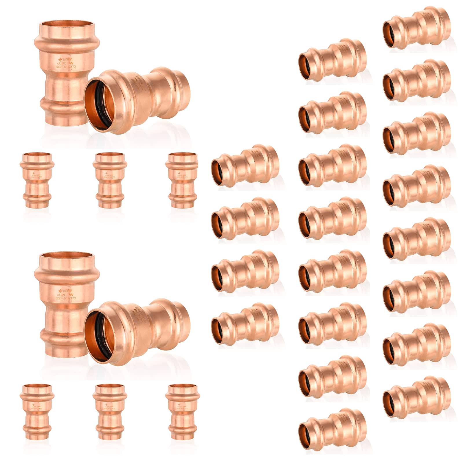 copper press reducing coupling no stop lead free 16