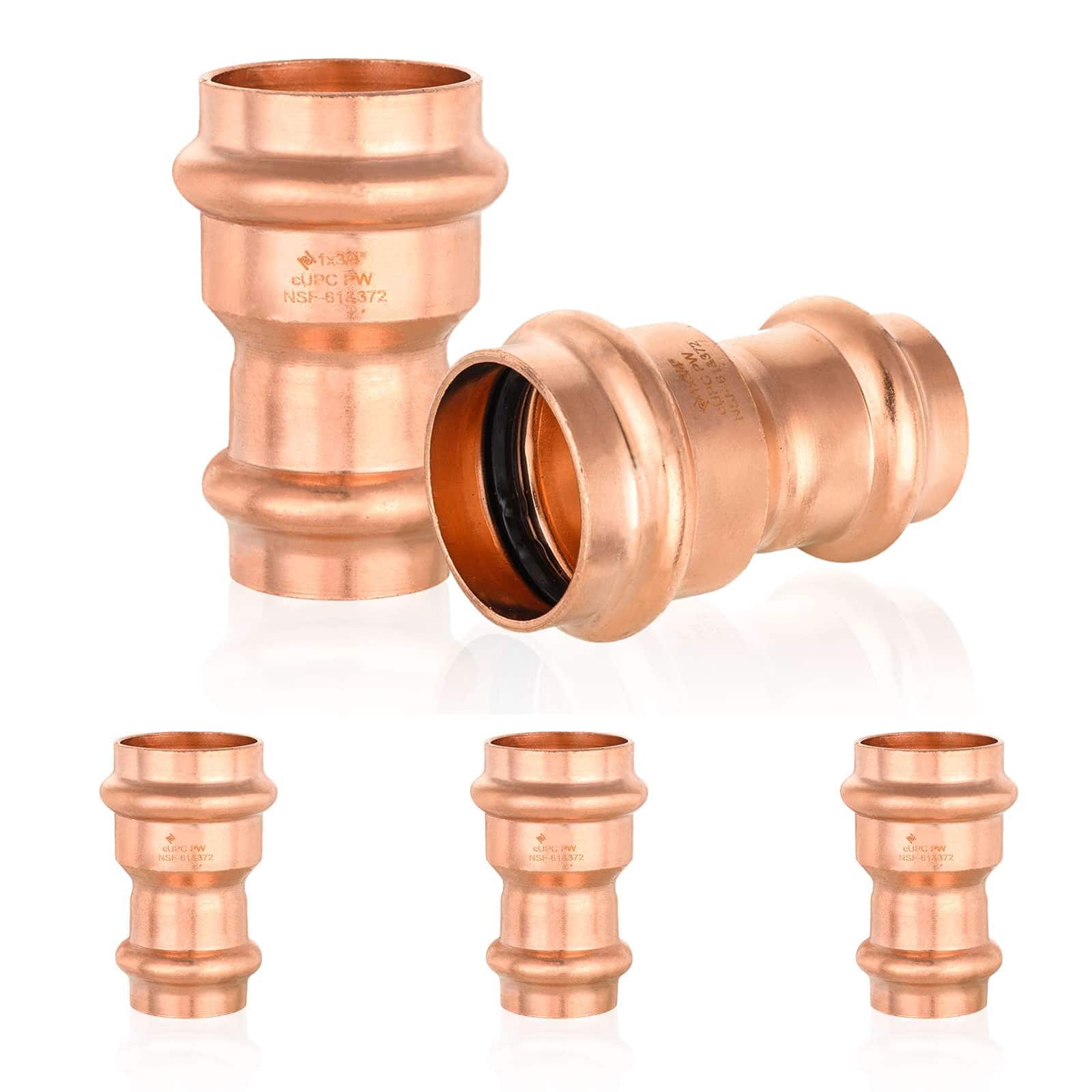 copper press reducing coupling no stop lead free 13