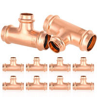 10-Pack 1-1/2" x 1-1/2" x 1-1/4" Copper Press Tee