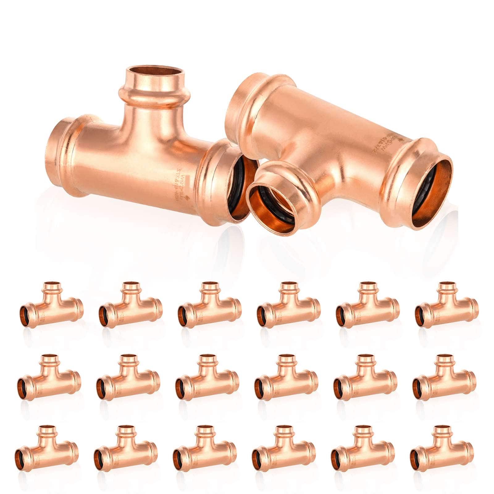 press copper reducing tee lead free 14