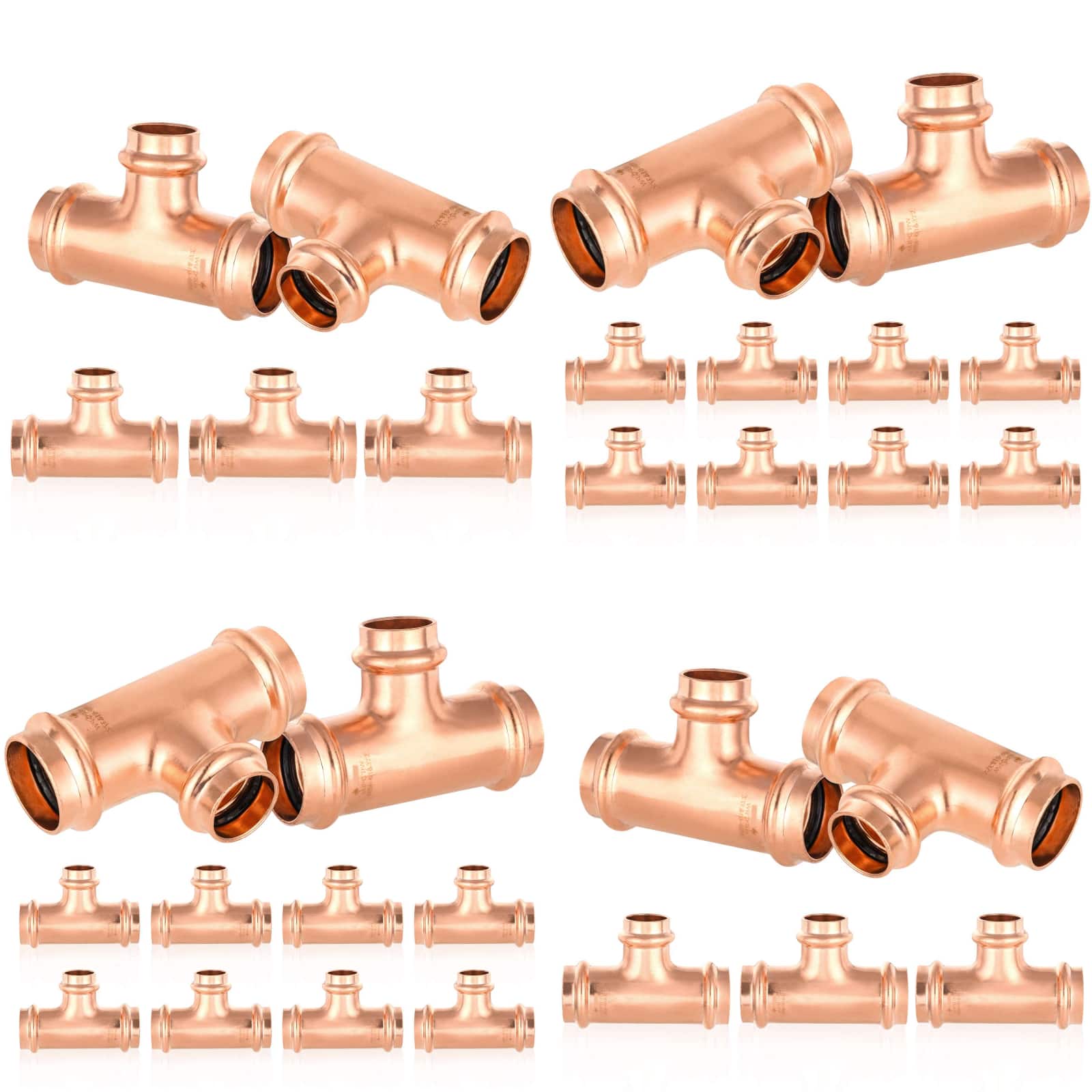 press copper reducing tee lead free 15