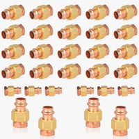 30-Pack 3/4" Press Copper Union x FPT (Female NPT Threaded) (Lead Free)
