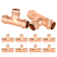10-Pack 1-1/2" Press Copper Tee (Lead Free)