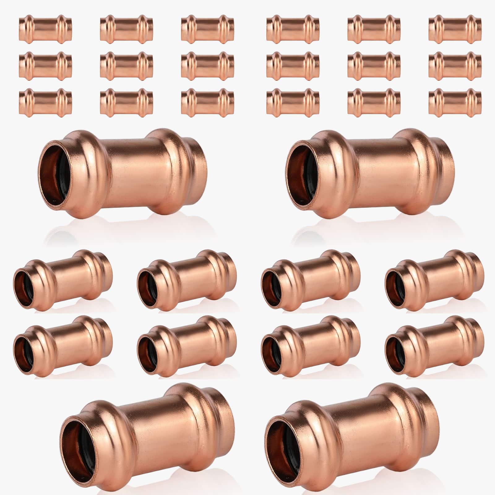 press copper coupling no stop lead free 10