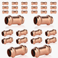 30-Pack 1/2" Press Copper Coupling NO Stop (Lead Free)