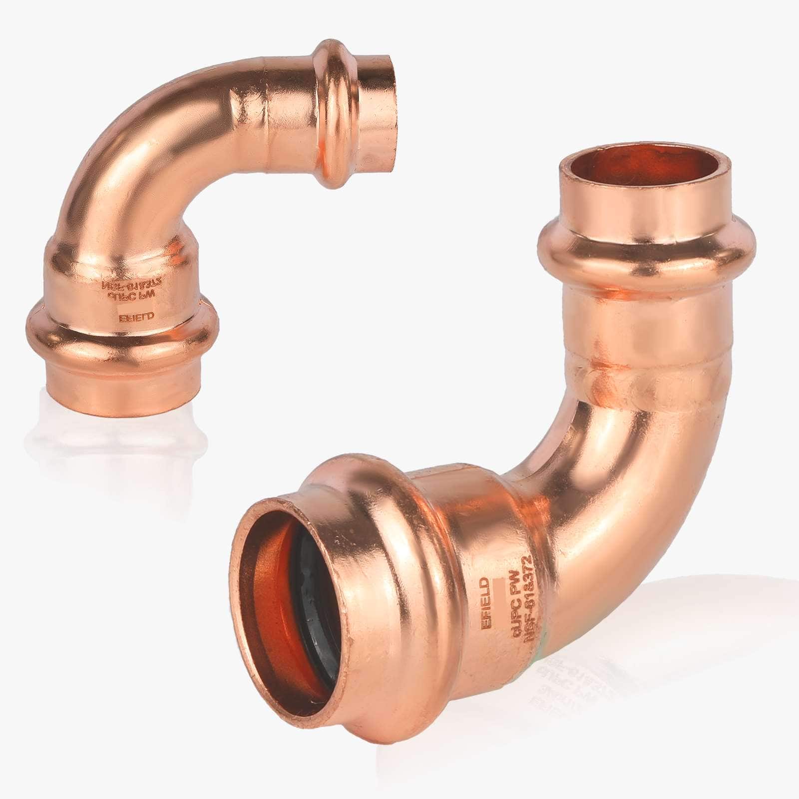 press copper 90 reducing elbow lead free 7