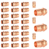 30-Pack 1/2" Press Copper x 1/2" Male Threaded Copper Adapter (Lead Free)