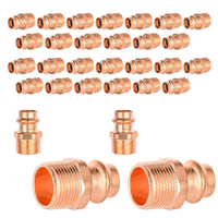 30-Pack 3/4" Press Copper x 1" Male Threaded Adapter (Lead Free)