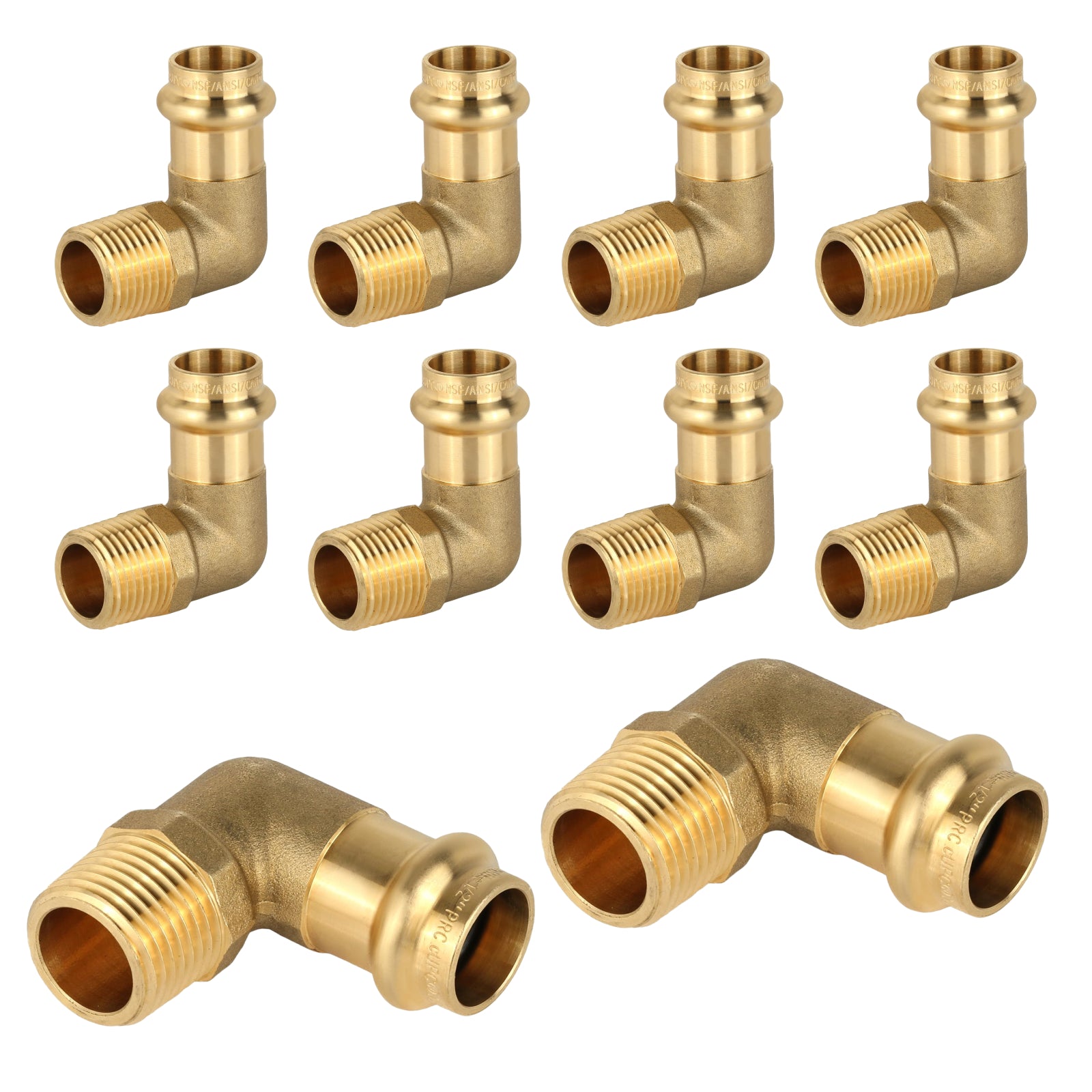 brass press x male elbow lead free pick size to add 7
