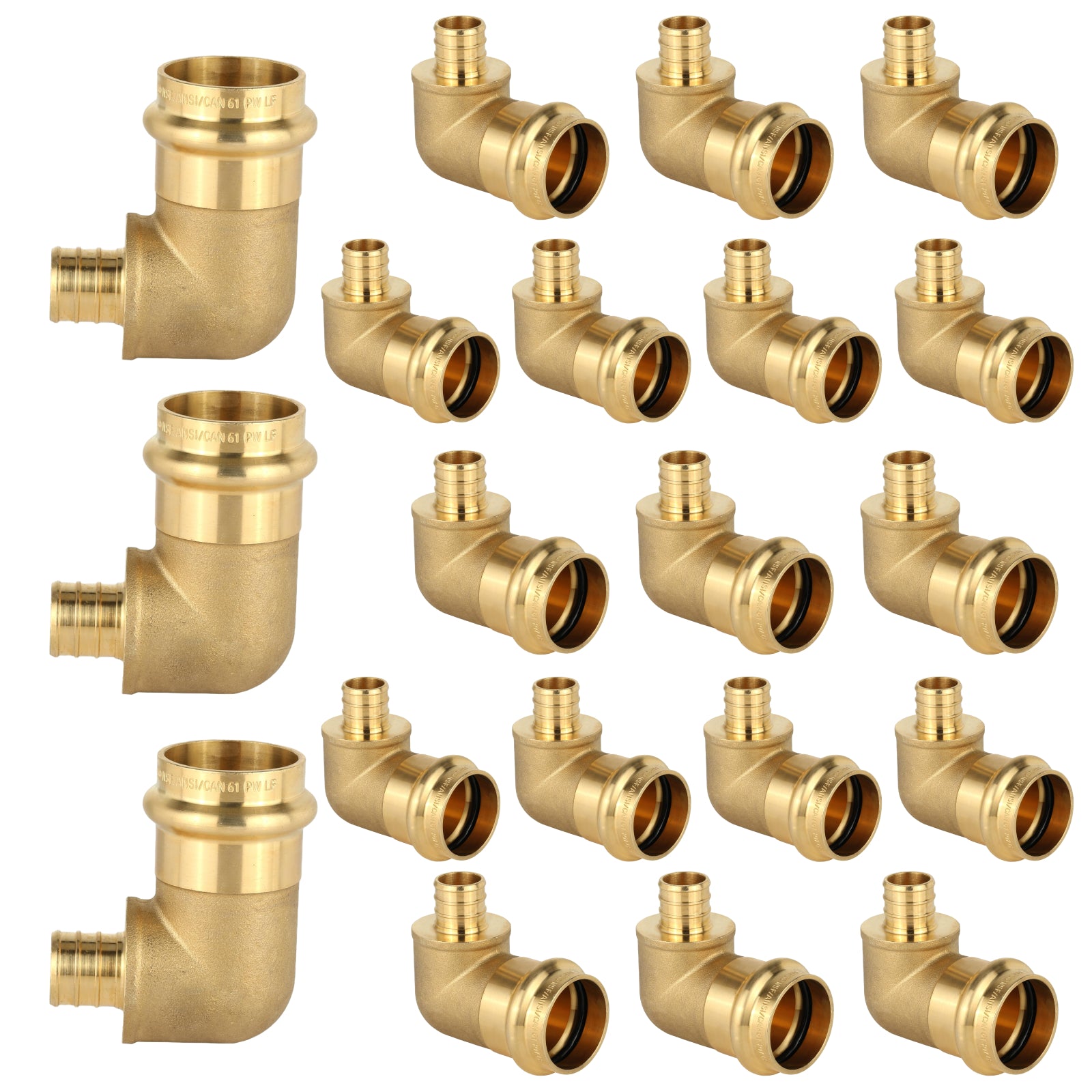 Press x PEX Crimp Brass Elbow (Lead Free) - Pick Size to Add