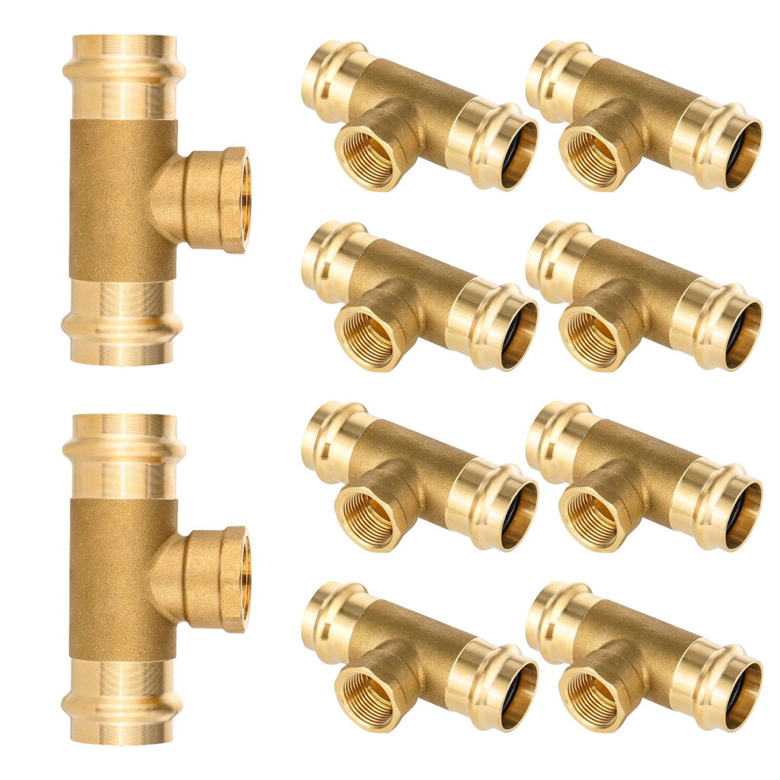 brass press x press x female thread tee lead free pick size to add 6