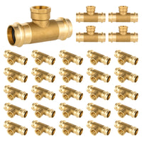 30-Pack 3/4" x 3/4" x 1/2" Copper Press x Press x Female Thread Brass Tee (Lead Free)