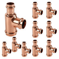 10-Pack 1-1/4" x 3/4" x 1" Copper Press Tee