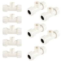 10-Pack 1-1/2" PVC SCH 40 Compression Tee (GASKET x GASKET x FIPT)