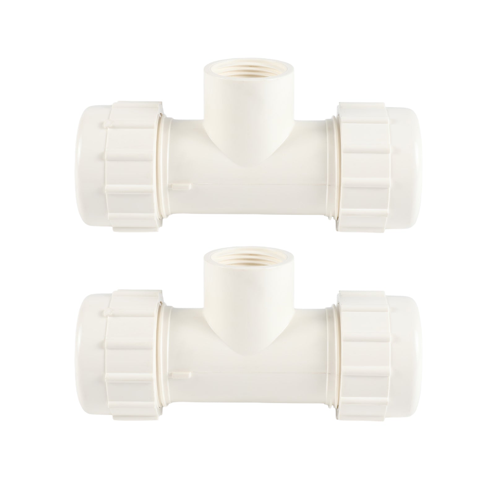 PVC SCH 40 Compression Tee (GASKET x GASKET x FIPT) - Pick Size to Add