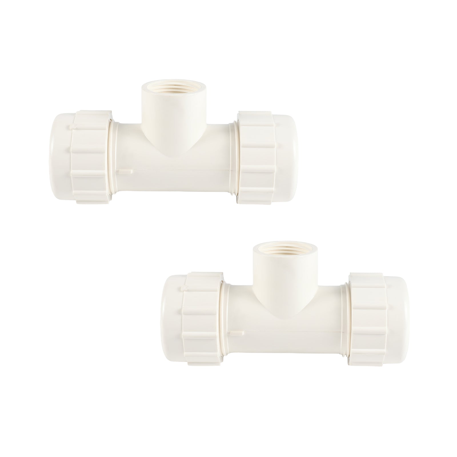 PVC SCH 40 Reducing Compression Tee (GASKET x GASKET x FIPT) - Pick Size to Add