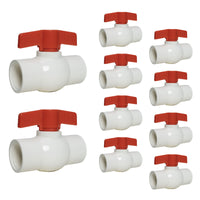 10-Pack ERA 1/2" Compact PVC FNPT Ball Valve SCH 40